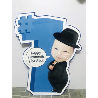 Chibi bé trai kèm số 1 30cm