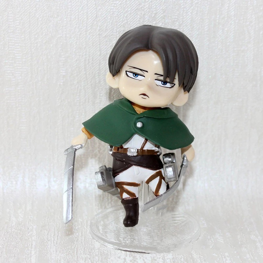 JENIFERDZ Kids Doll Attack on Titan Cute Mini Figure Toys Action Figure Anime Figures Dolls Armin PVC Rivaille for Gift Eren