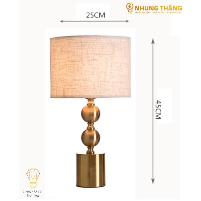 Đèn Ngủ Để Bàn S3069 Decor Vintage - Khung Kim Loại - Kiểu Dáng Sang Trọng - Tặng Kèm Bóng Led - Bảo Hành 12 Tháng