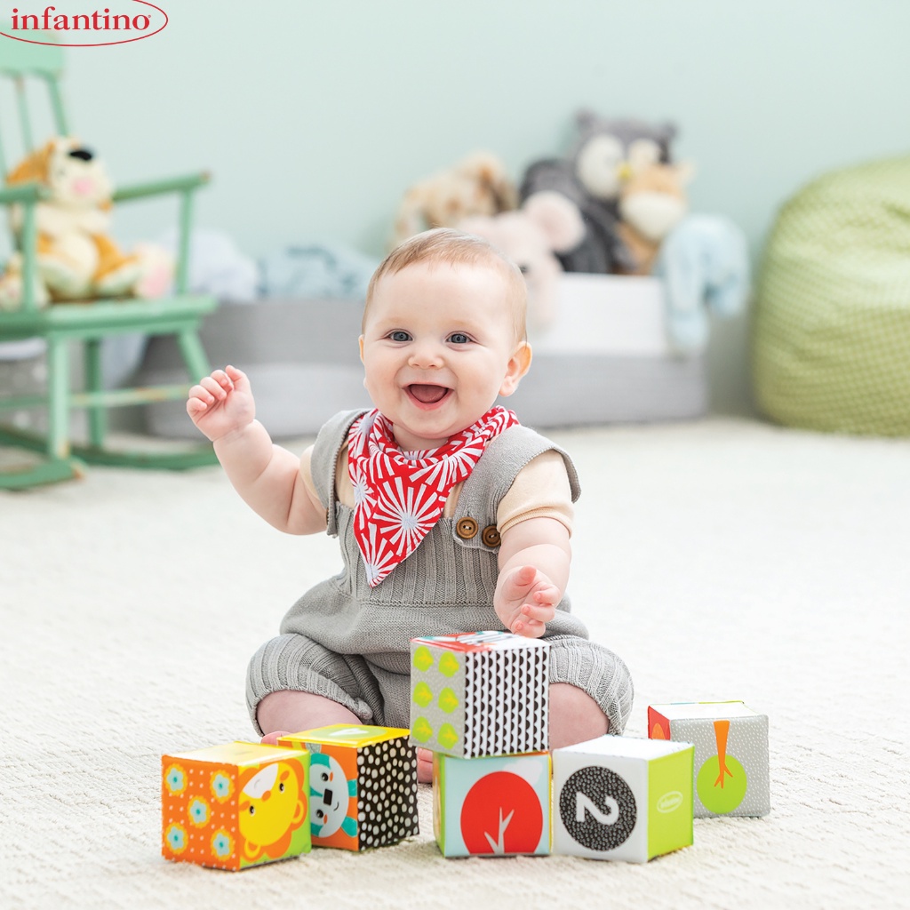Đồ Chơi Tắm Hình Khối Và Số INFANTINO Colors &amp; Numbers Bath Blocks Thả Bồn Tắm Dành Cho Bé Chất Liệu Nhựa ABS An Toàn