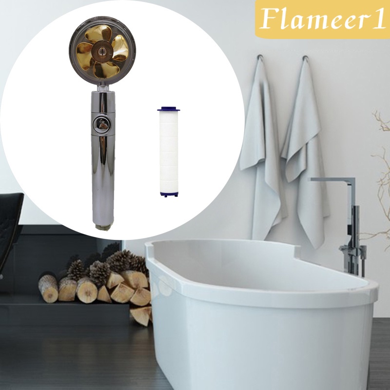 [flameer1] Đầu Vòi Hoa Sen Dạng Xoay Với Quạt Nhỏ Dễ Lắp Đặt Cho Phòng Tắm