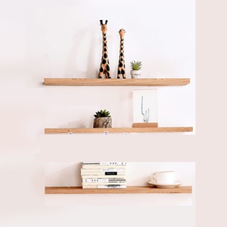 Kệ treo âm tường 3 thanh gỗ thông ghép 60x20cm