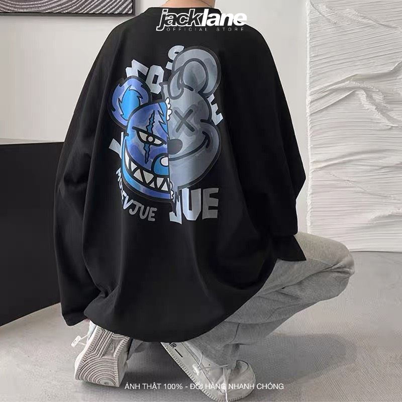 Áo Longsleeves Oversize Jue, JACKLANE, Áo nỉ chui đầu Unisex Jack Lane