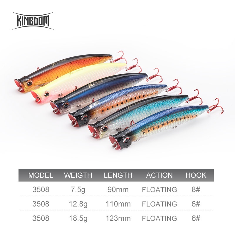 Mồi câu cá giả KINGDOM chất liệu cứng 7.5g/ 12.8g/ 18.5g chất lượng cao tiện lợi