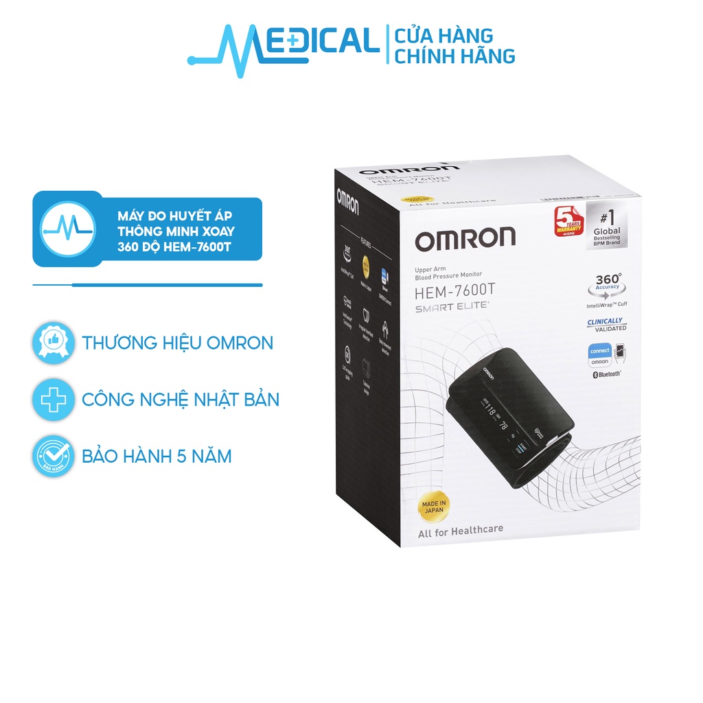 Máy đo huyết áp thông minh xoay 360 độ OMRON Smart Elite HEM-7600T - MEDICAL