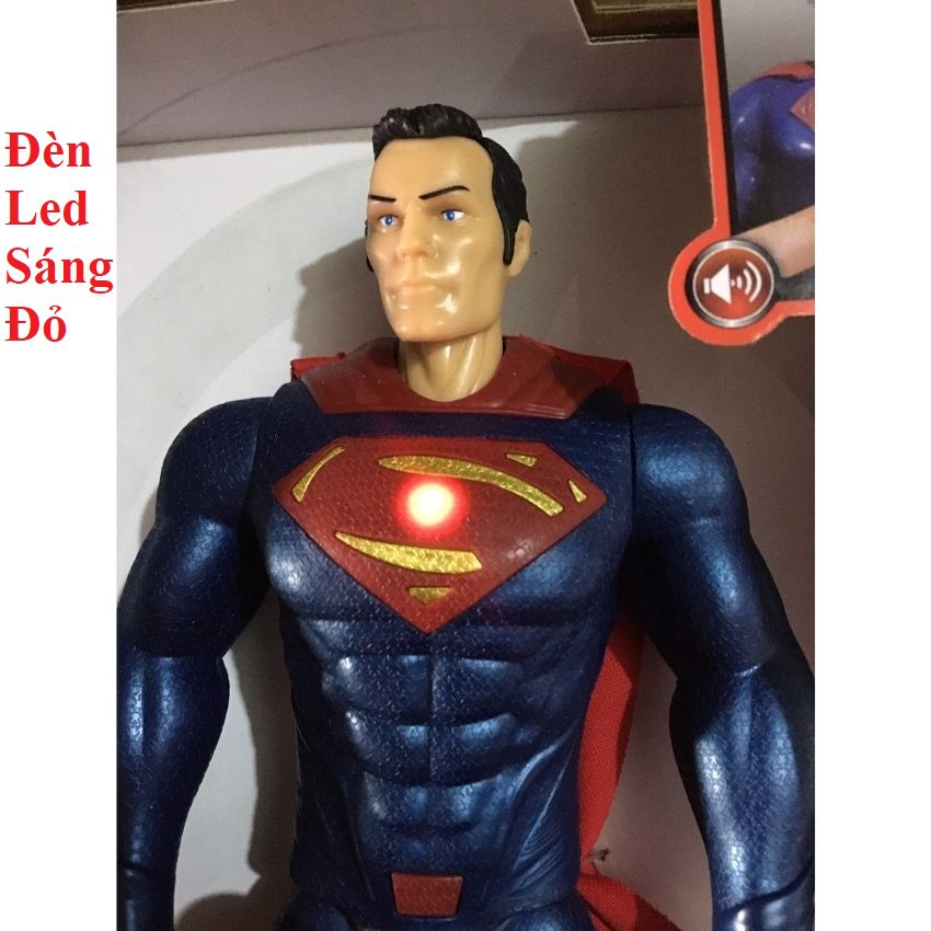 Đồ Chơi Mô Hình Siêu Anh Hùng Superman Nhựa Đặc Cao 30cm Có Đèn Led Đỏ Và Phát Nhạc Cho Bé Thích Sưu Tầm