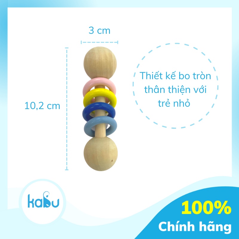 KABU - Xúc Xắc Gỗ Đa Sắc Màu Luyện Tập Cầm Nắm Cho Bé Từ Sơ Sinh