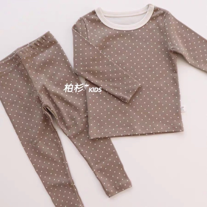 BỘ TAY DÀI QUẦN DÀI HÀN QUỐC PHONG CÁCH VINTAGE CHẤM BI CHO BÉ TRAI BÉ GÁI TỪ 10-20KG