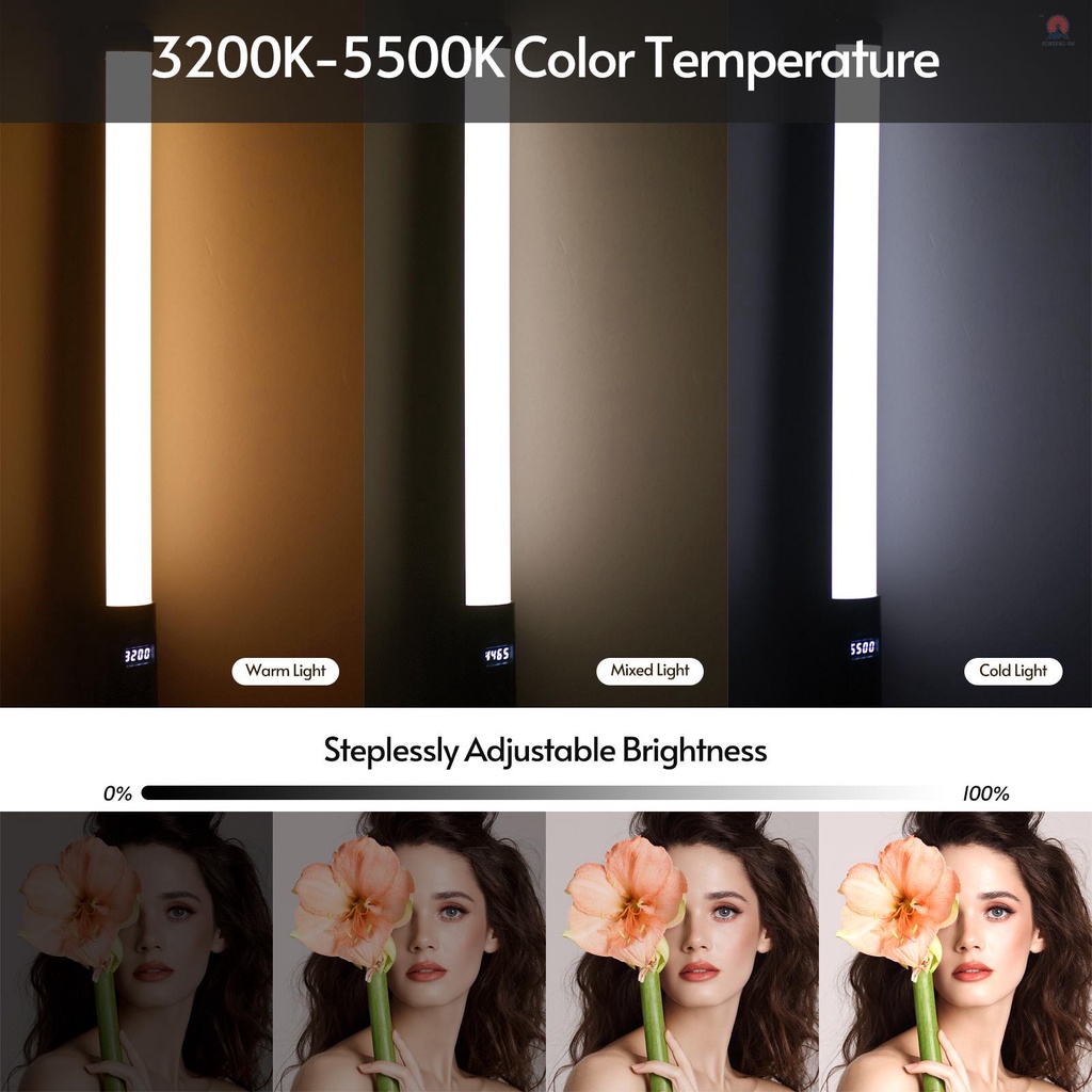 Thanh đèn led RGB cầm tay 3200k-5500k với 9 màu sắc hài hòa sáng tạo cao cấp Tiktok color atmosphere lamp