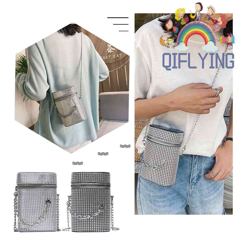 Túi Đeo Vai Đính Đá Pha Lê Thời Trang Dành Cho Nữ