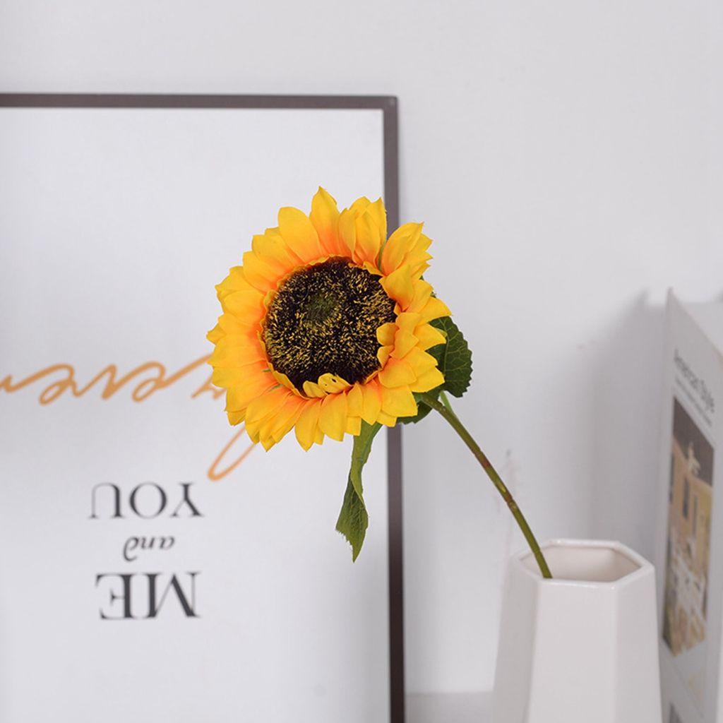 Bó Hoa Hướng Dương Nhân Tạo Màu Vàng Bằng Lụa 20 Bông