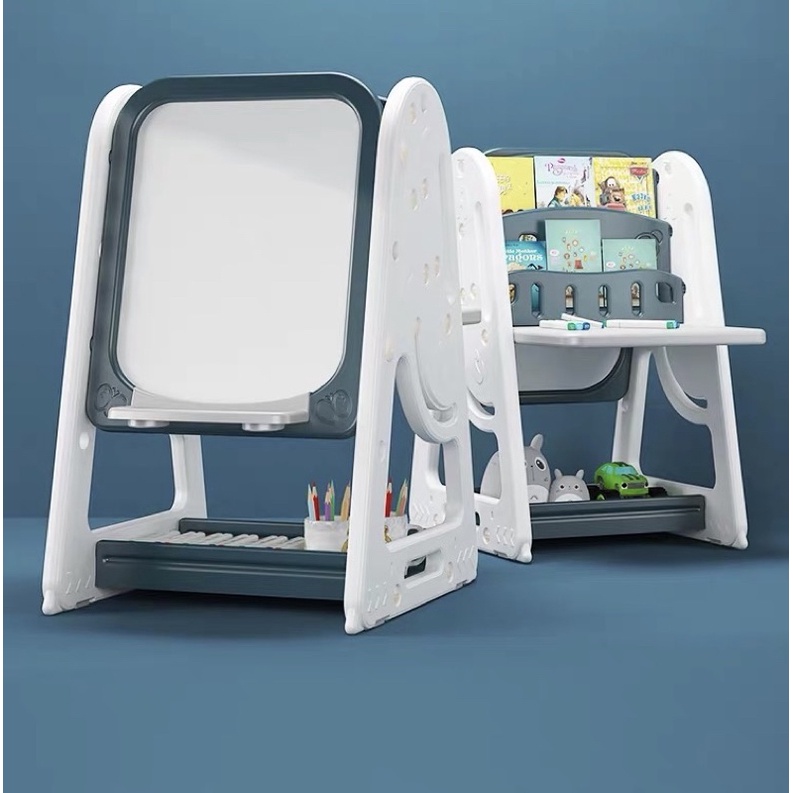 Bảng từ kèm bàn học và giá sách 3in1 kèm ghế tiện lợi cho bé