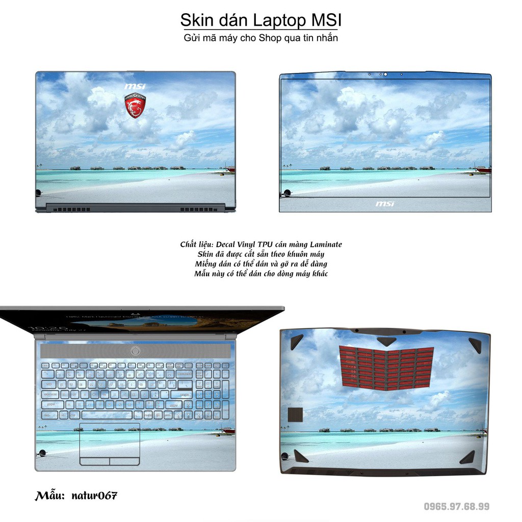 Skin dán Laptop MSI in hình thiên nhiên nhiều mẫu 3 (inbox mã máy cho Shop)