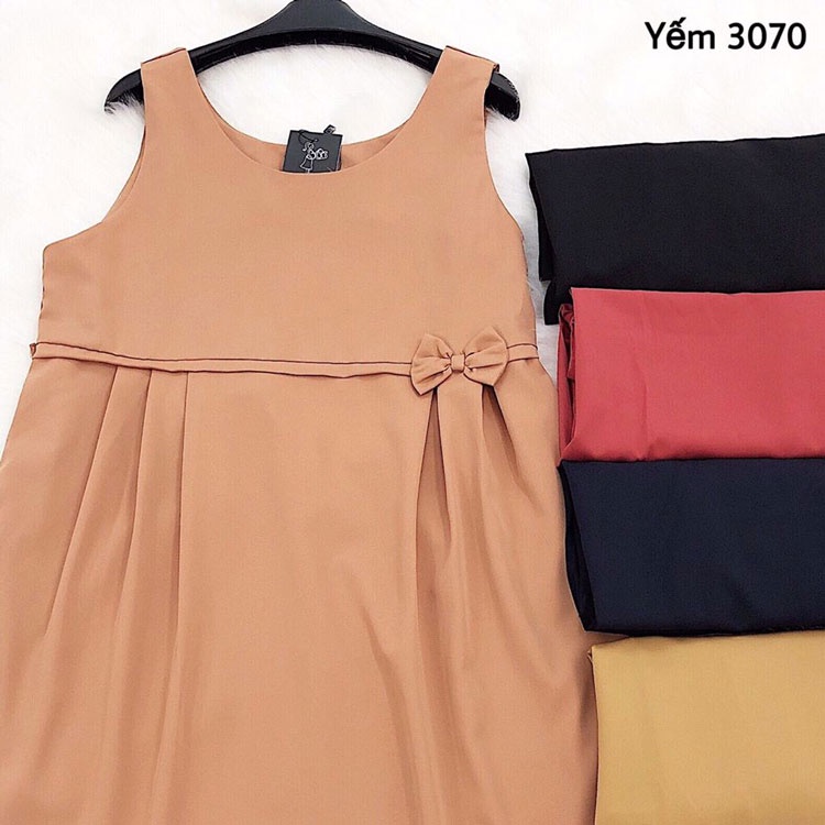 [HANNA]Đầm bầu yếm công sở màu đen size 40-75kg chất vải cao cấp mát mùa hè thấm mồ hôi tốt phù hợp mặc với á