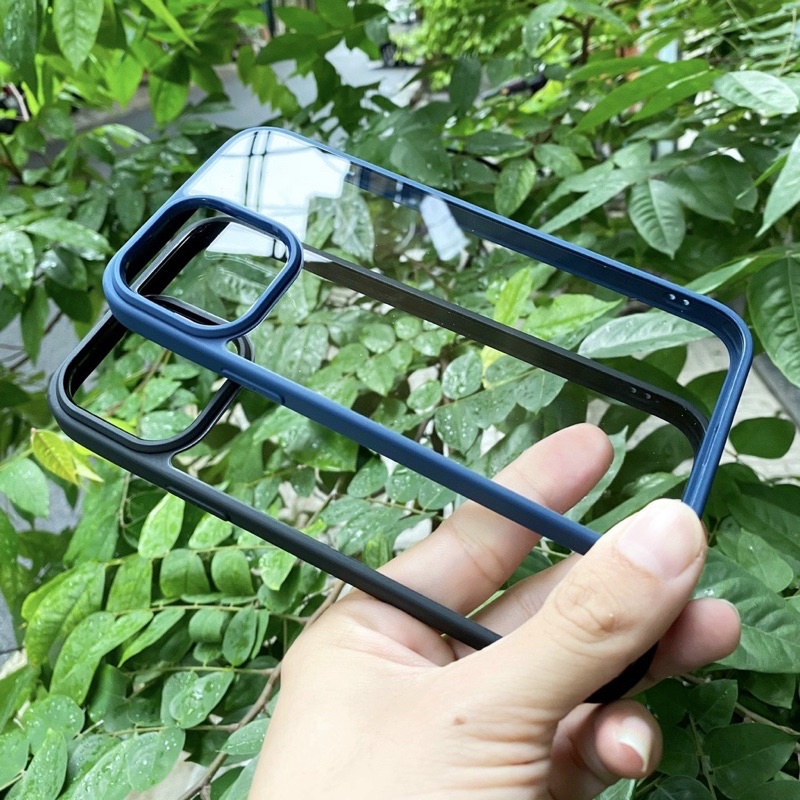 Ốp lưng trong suốt viền màu chống ố vàng likgus