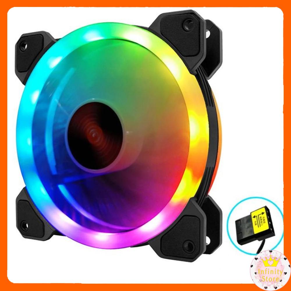 QUẠT LED CASE COOLMOON K2 LED RGB CẮM NGUỒN 12CM INFINY DECOR