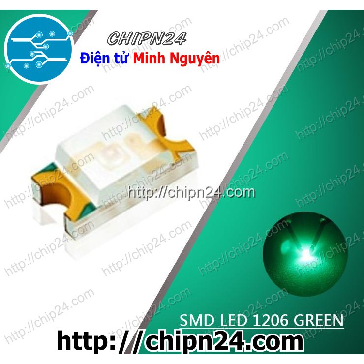 Led dán SMD 1206 XANH LÁ