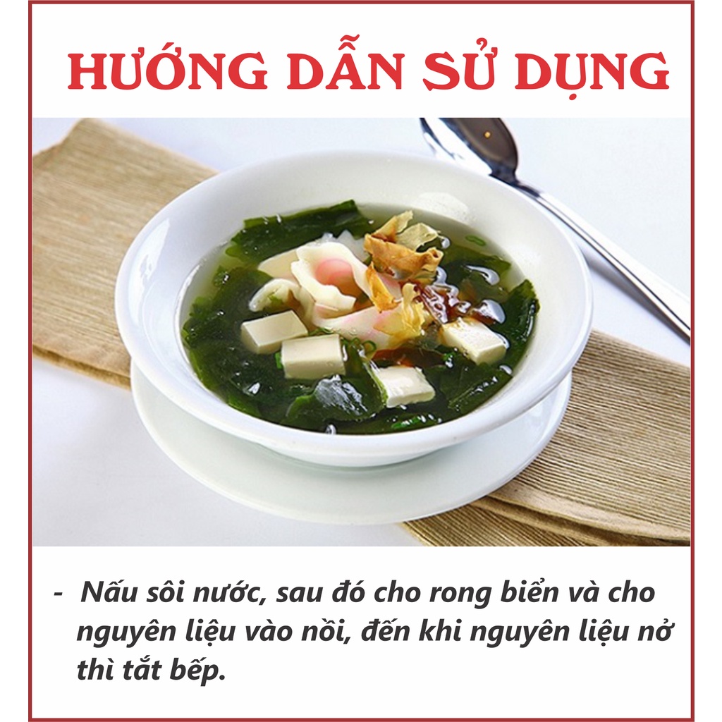(T1/2024) Rong biển đậu hũ khô nấu canh miso ngon chuẩn Nhật Bản 100g