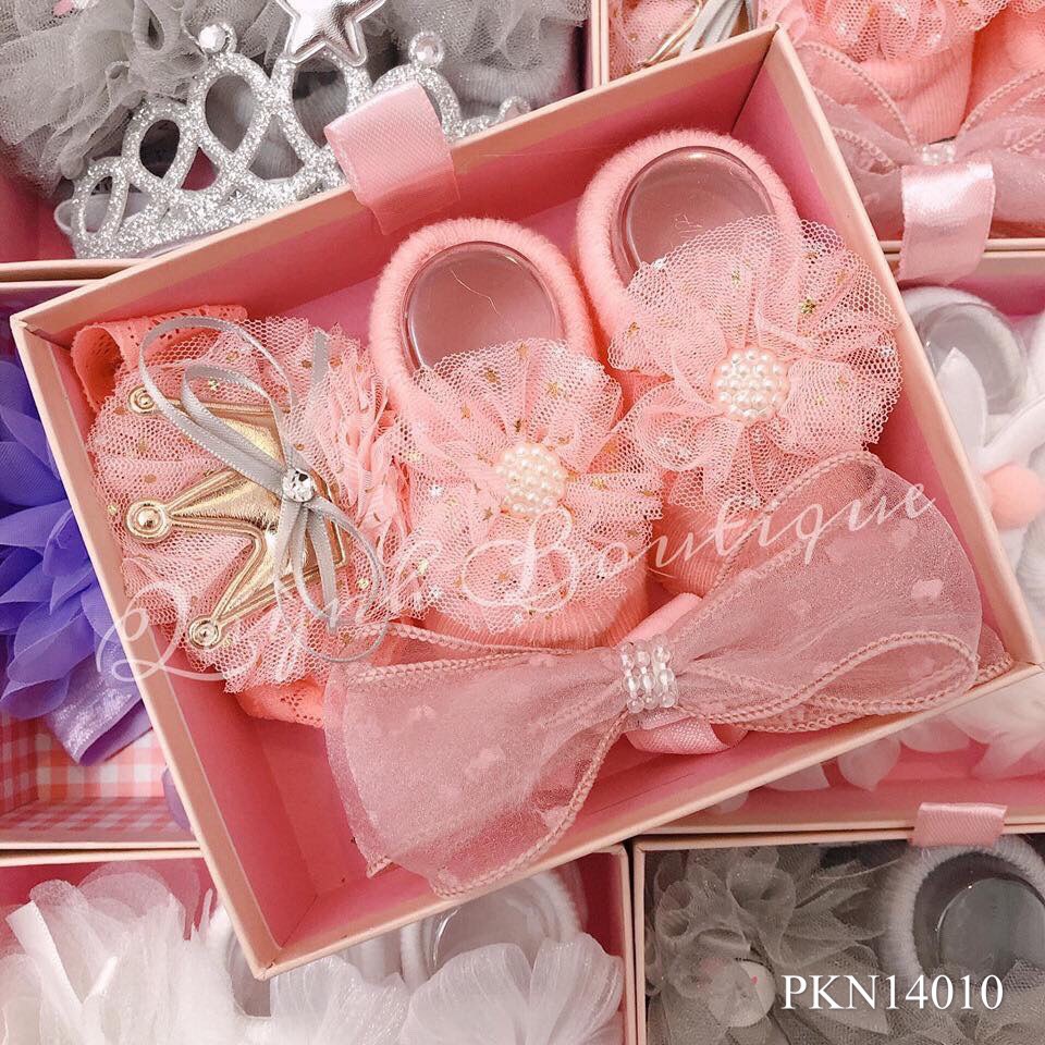 Phụ kiện cho bé QUỲNH BOUTIQUE Set tất băng đô baby