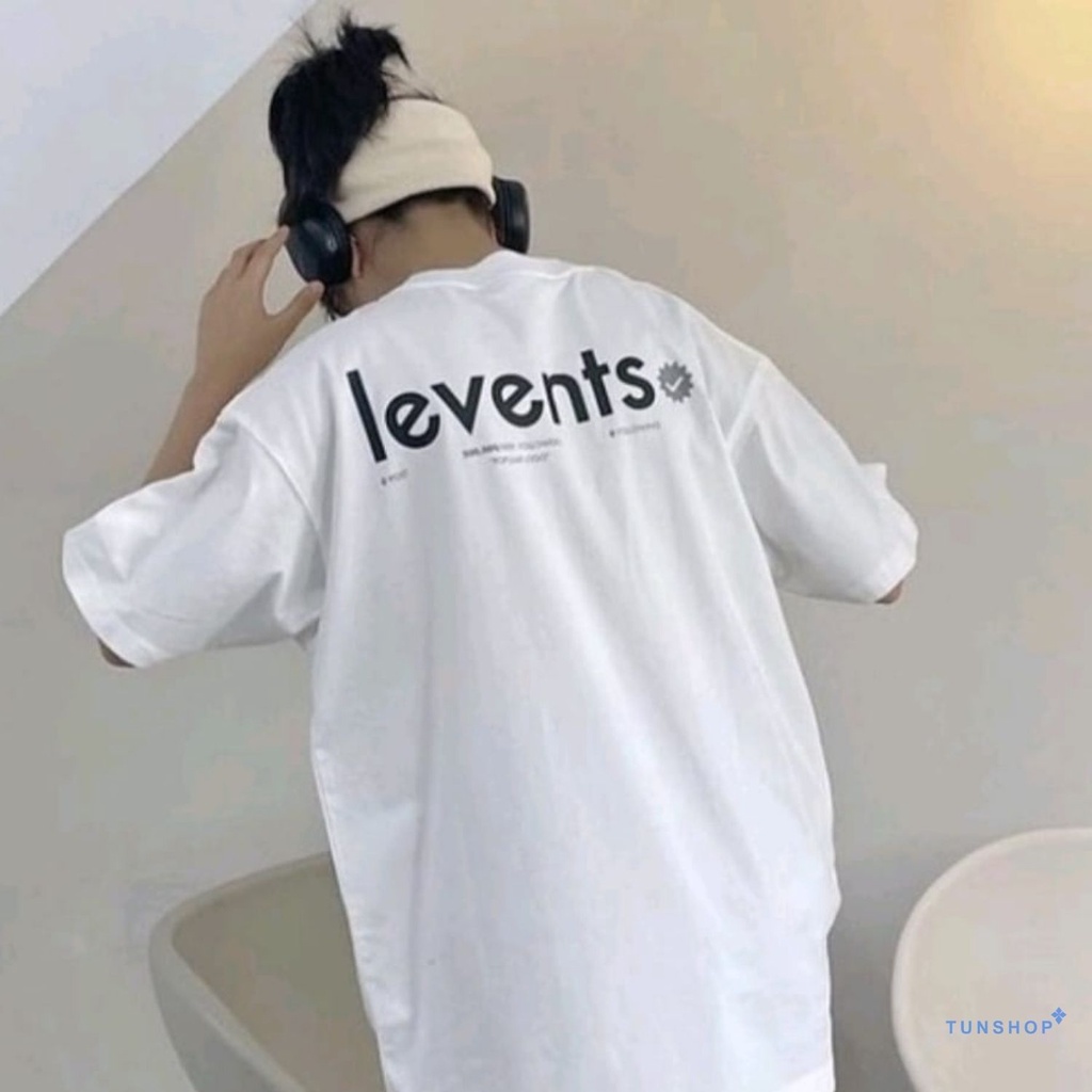 Áo Thun Levents Logo While Black Trắng Chữ Đen Levent Tay lỡ  Nam Nữ Tun Shop Unisex