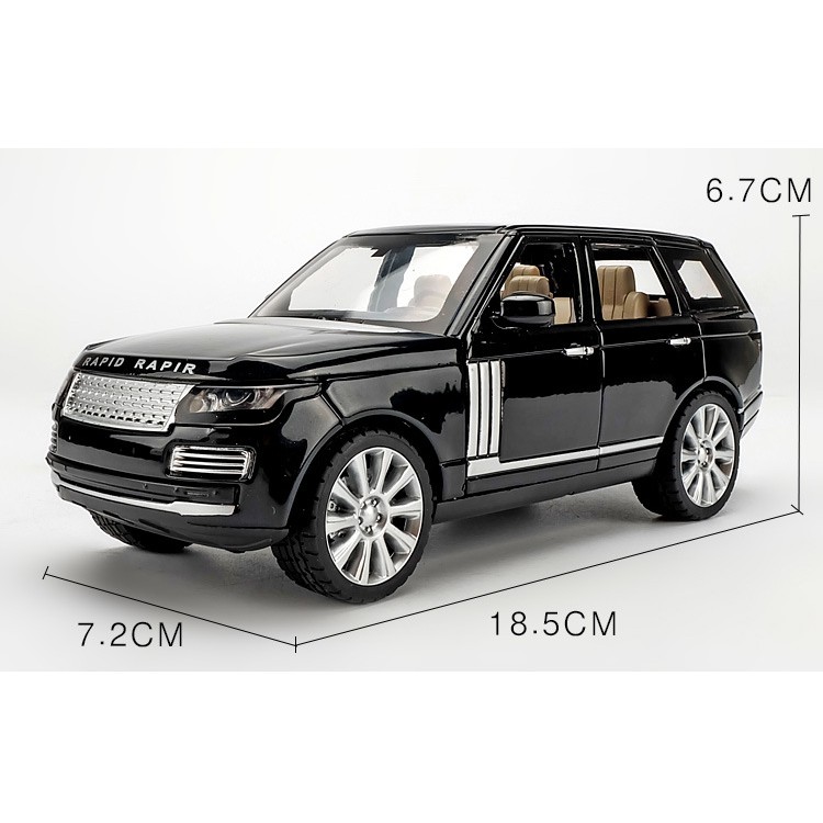 Mô hình xe ô tô Land Rover - Ranger Rover tỉ lệ 1:24 khung thép chắc chắn màu Đen