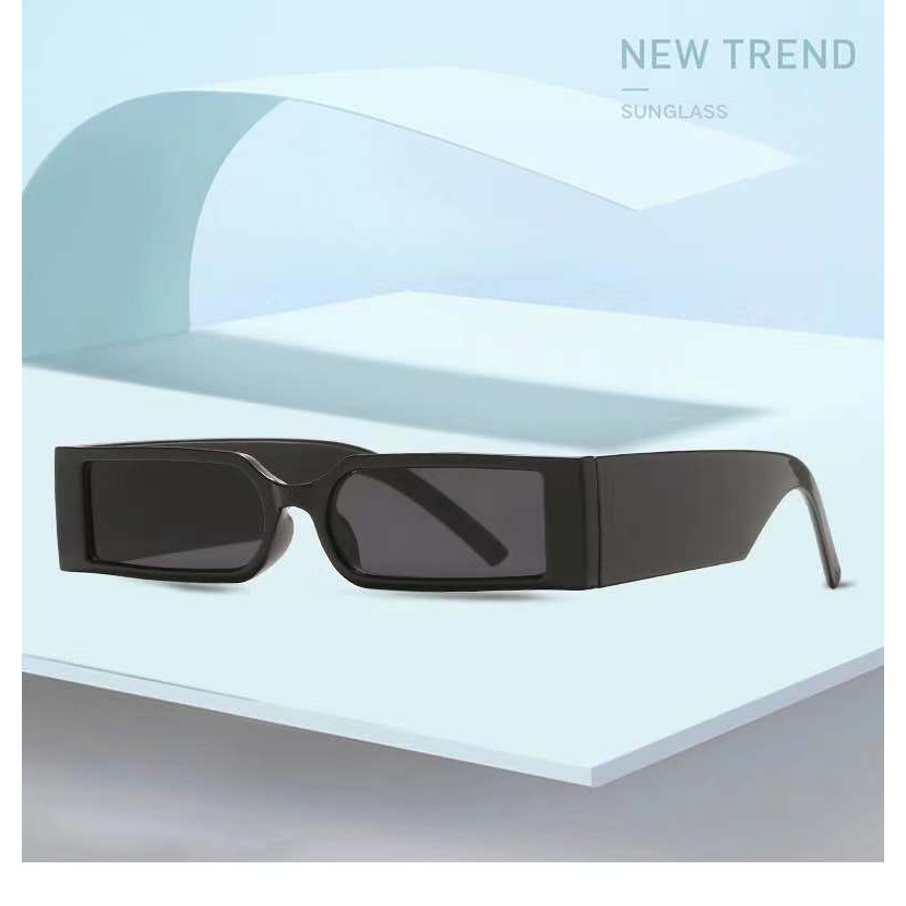 Kính mát gọng vuông nhỏ phong cách hip hop Âu Mỹ