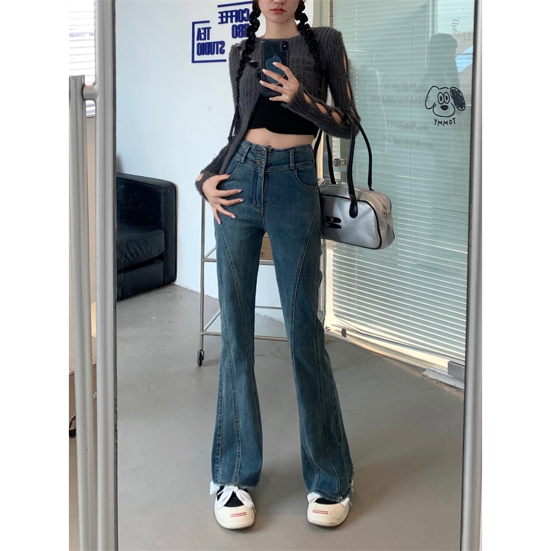 Quần Jeans Nữ Lưng Cao Ống Đứng Thời Trang