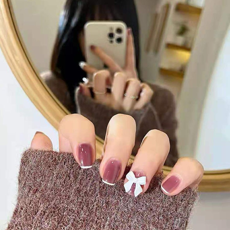 Set 50 Phụ Kiện Trang Trí Móng Tay Hình Nơ Dễ Thương