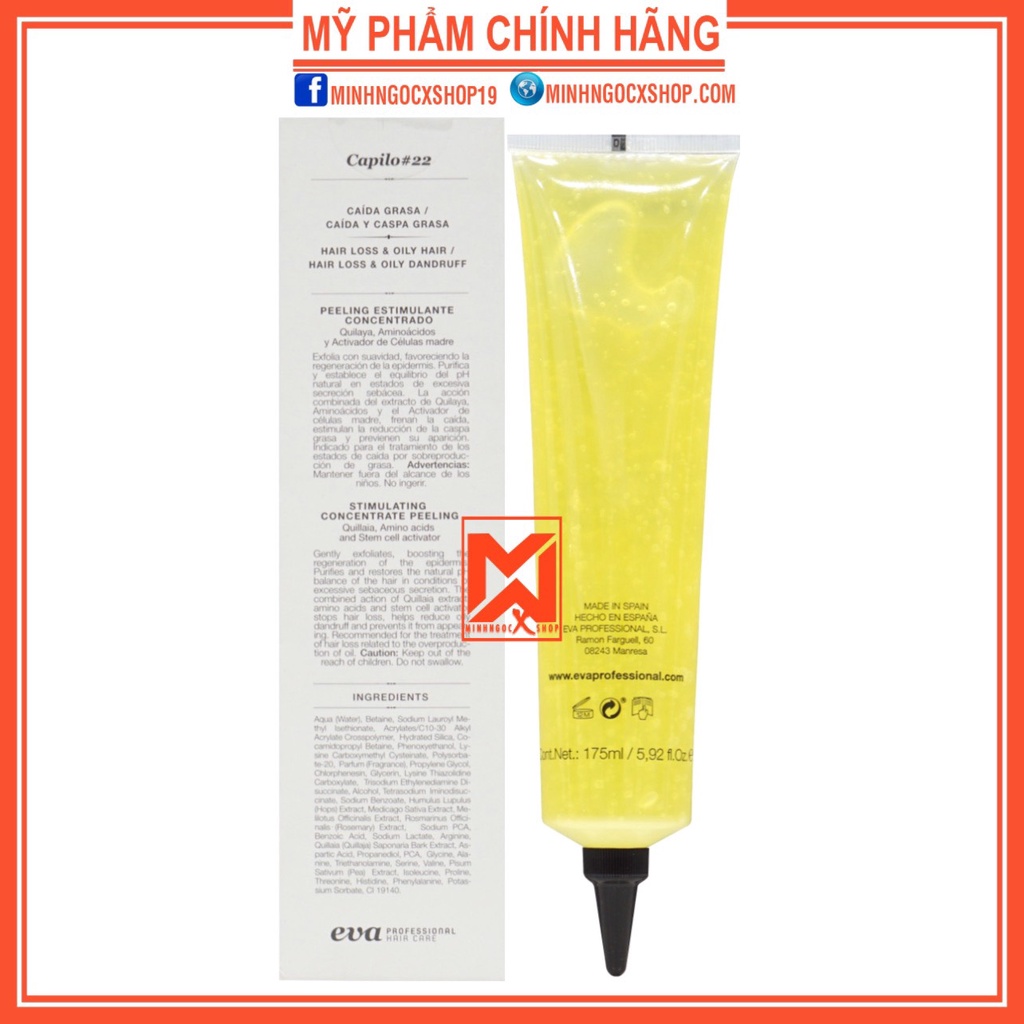 Tẩy Tế Bào Chết Làm Sạch Sâu, Điều Hòa Bã Nhờn, Chống Rụng Tóc Eva Capilo Vitalikum Peeling 175ml