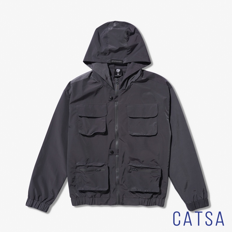 Áo khoác dù unisex 2 màu xám, đen CATSA chất liệu chống thấm cao cấp, sợi vải bền AKB100 - AKB101