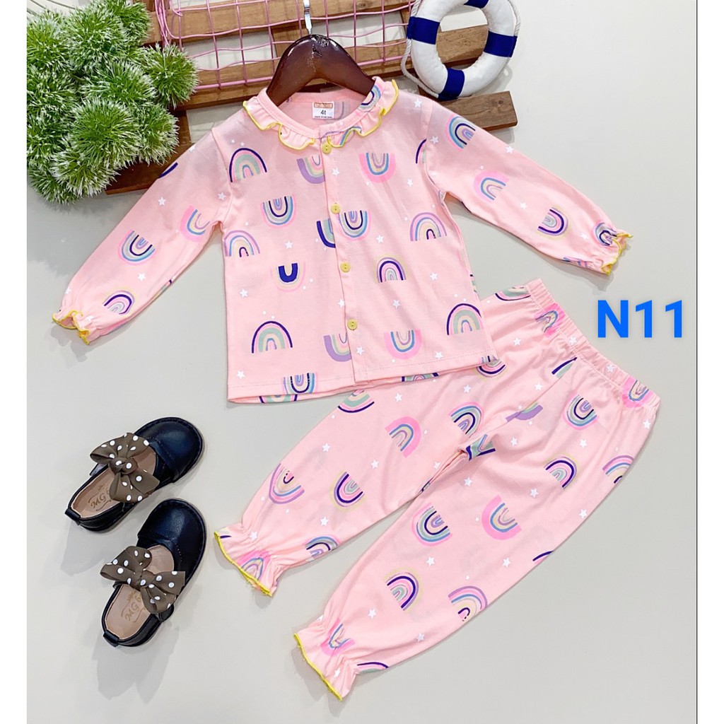 Đồ bộ bé gái tay dài chất cotton
