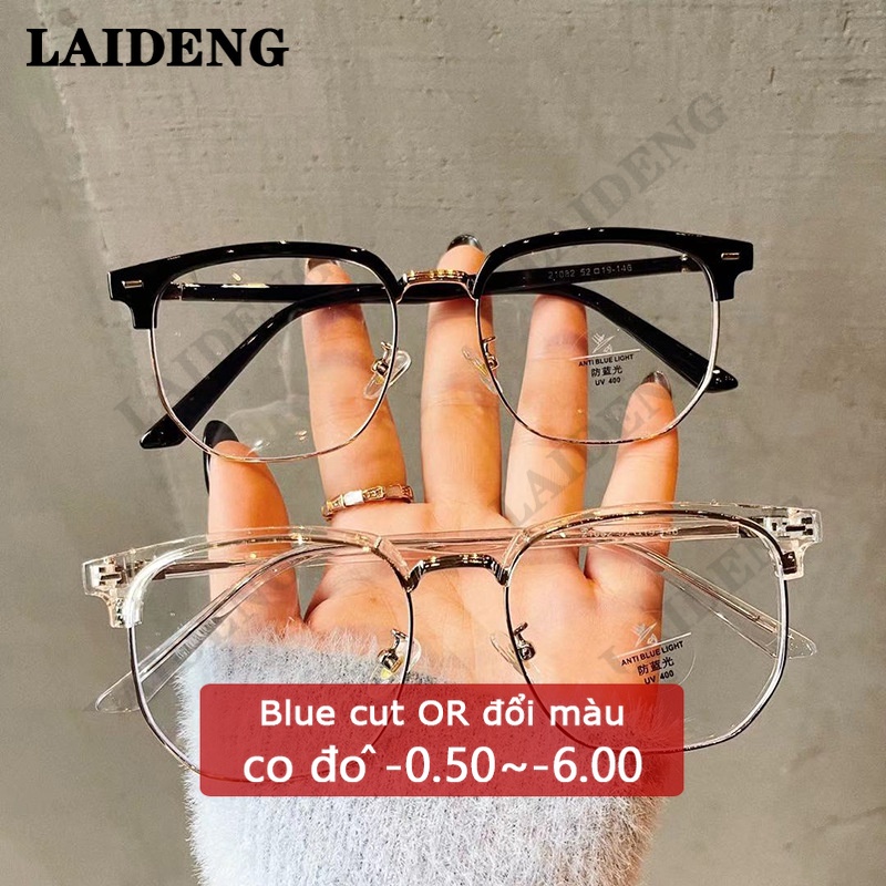 kính cận độ bảo vệ mắt hiệu quả thời trang cho gọng kim loại mắt kính cận 0.5/1/1.5/2/2.5/3/3.5/4độ oversized nữ chống ánh sáng xanh siêu nhẹ cận có độ nam thiết kế mắt vuông