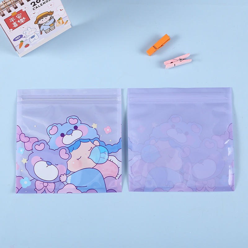 Túi zip nhỏ nhiều hình dễ thương túi nhôm có dây kéo mini màu