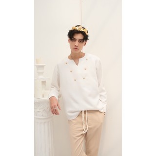 ÁO CỔ V PHỐI NÚT GOLD “PRINCE”