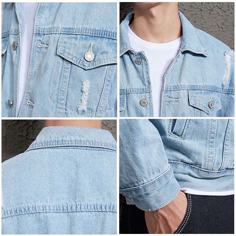 Áo khoác jeans AOKANG cho nam kiểu dáng thời trang phong cách Hàn Quốc