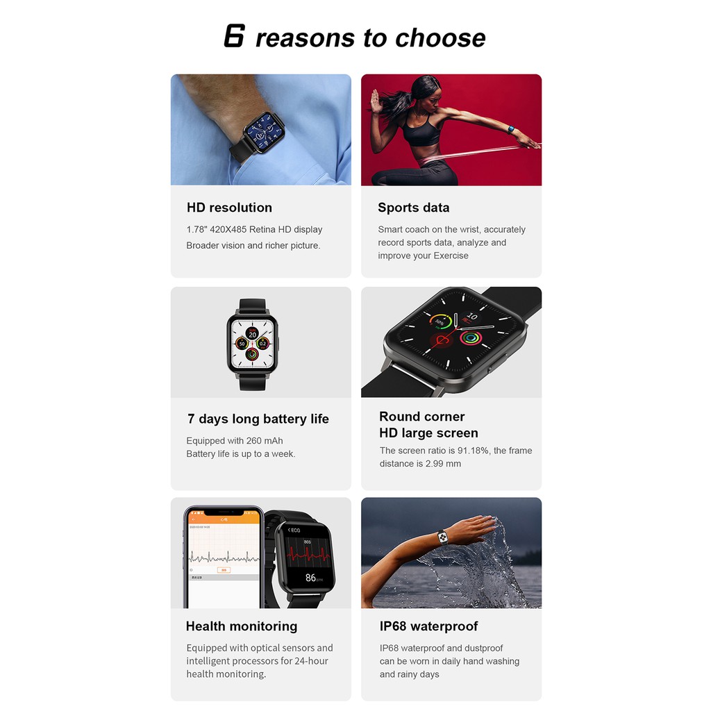 Smartwatch Pria Dtx Anti Air Ip68 Layar Sentuh Ukuran 1.78 Inch Dengan Tracker Denyut Jantung Dan Tekanan Darah