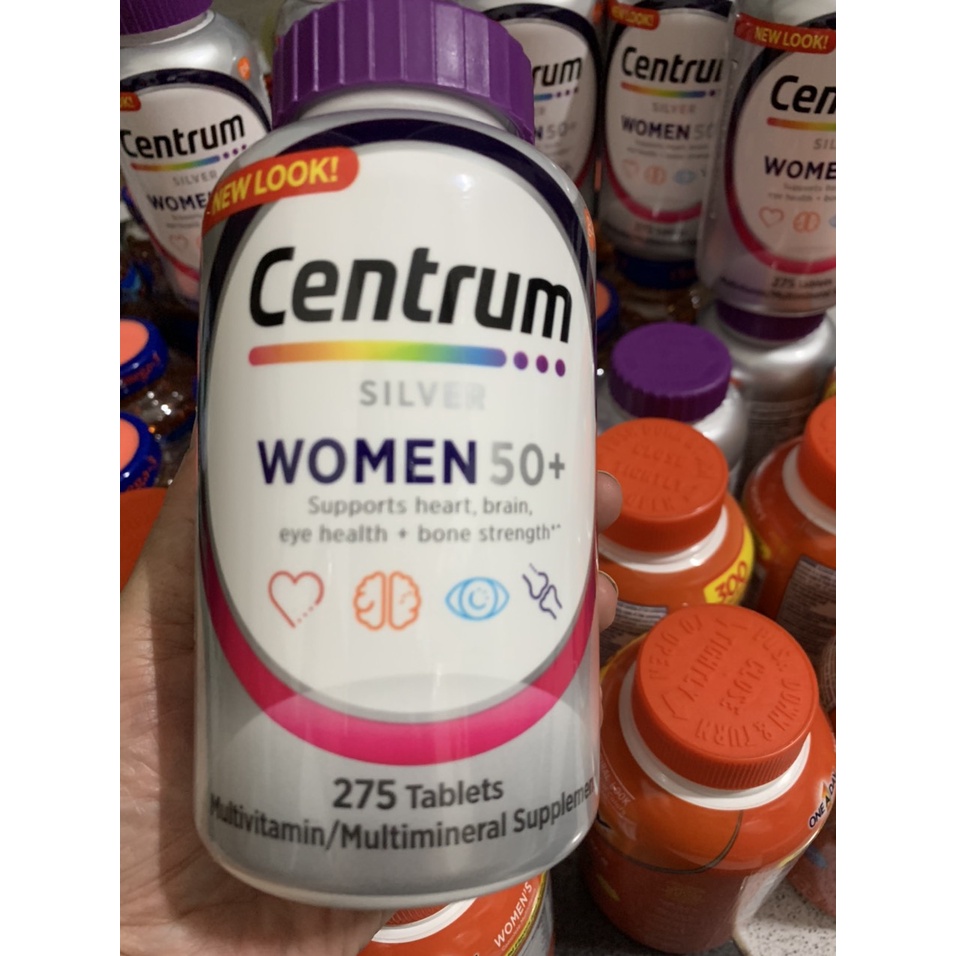 Vitamin Tổng Hợp Centrum Silver nam nữ Men và women 50+ 275 Viên Bổ tổng hợp nữ nam của Mỹ