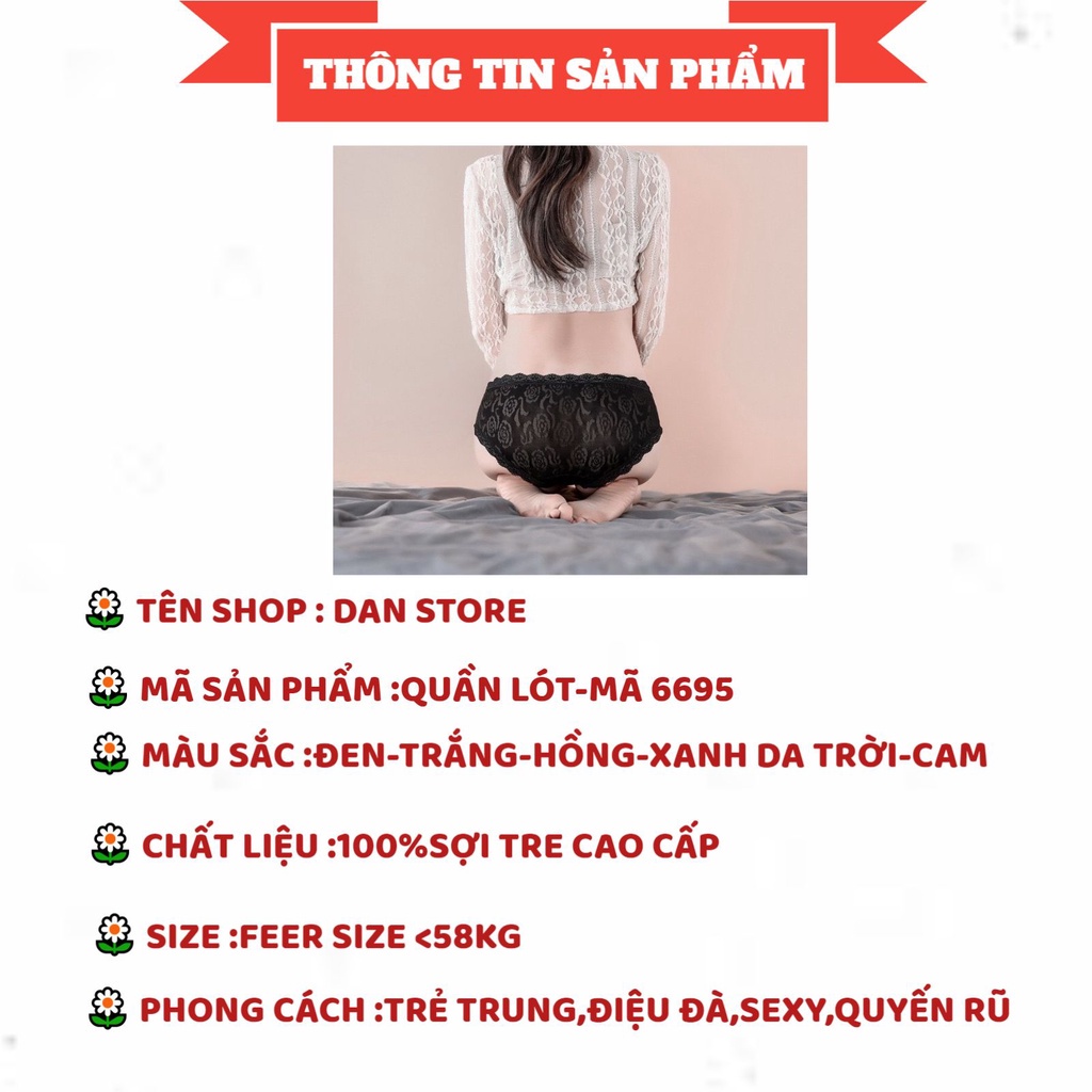 Quần Lót Nữ - Quần Lót Nữ sợi tre Thiết Kế siêu mỏng thoáng mát gợi cảm sexy DAN STORE MÃ 6695