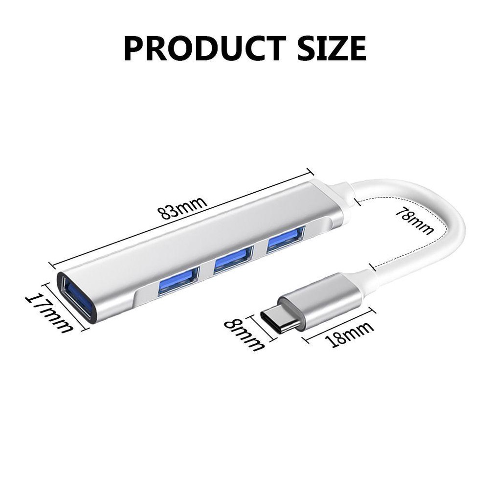 BTLIMER Bộ Chia 4 Cổng USB 3.0 Type C Tốc Độ Cao Cho Laptop PC