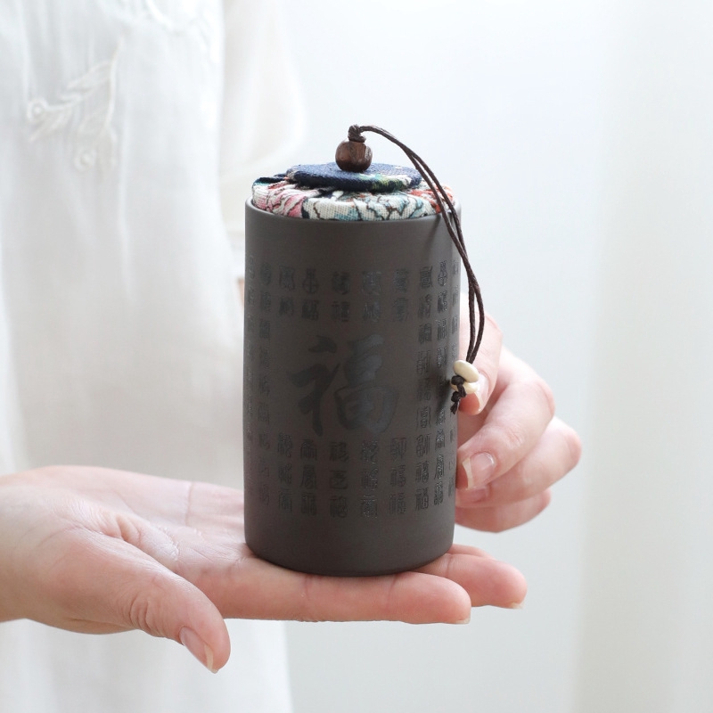 Bình đựng trà bằng gốm 100g tiện dụng thiết kế độc đáo