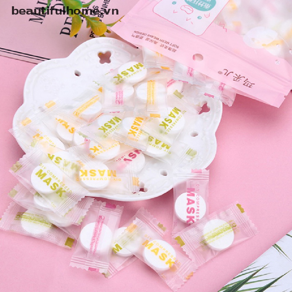 [Hàng mới về] Set 30 mặt nạ giấy nén bằng cotton tự nhiên chăm sóc da DIY | BigBuy360 - bigbuy360.vn