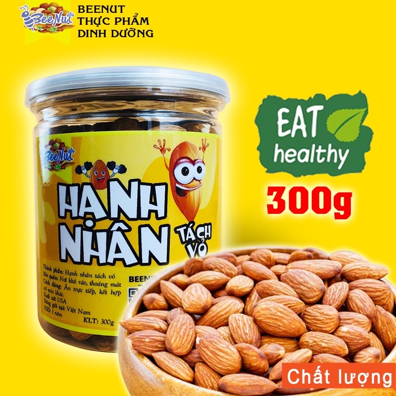 Hạt hạnh nhân tách vỏ Mỹ Hạnh nhân rang sấy tự nhiên Hạt dinh dưỡng Đồ ăn vặt Healthy BeeNut