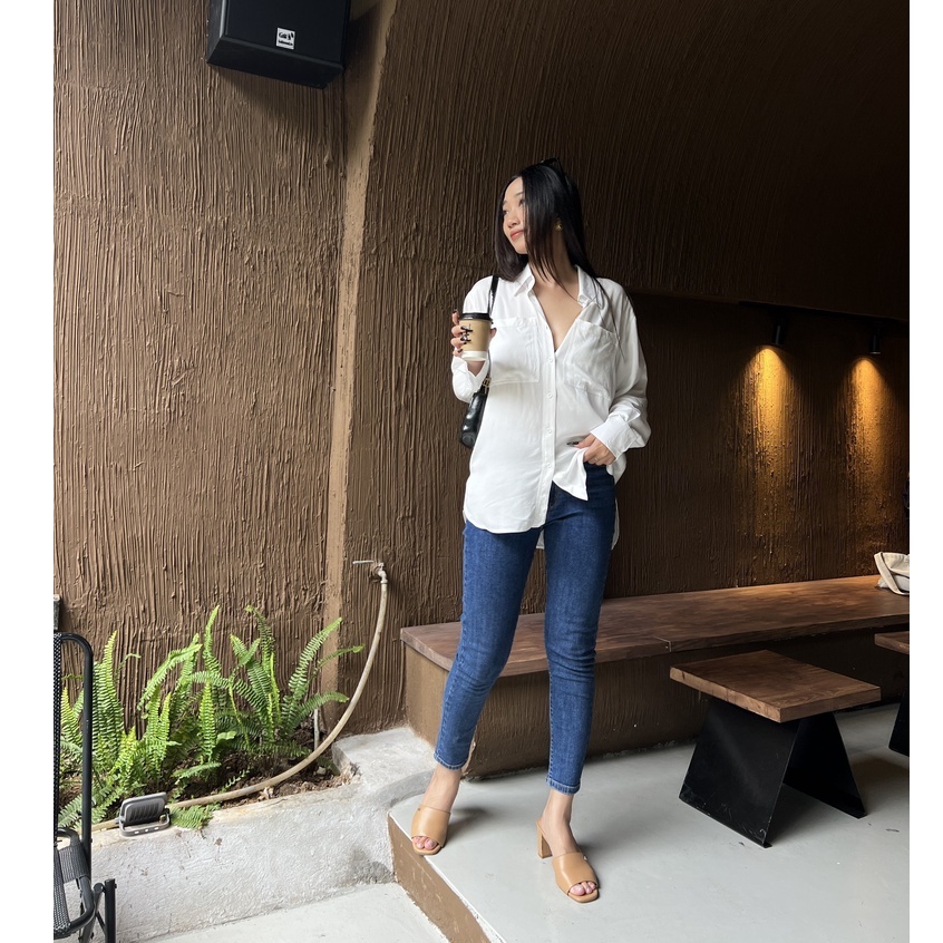 Quần Skinny Jeans Lưng Cao Ôm Body Nữ - Skinny Classic Blue - Hashtagem ( Mã SJ-03)