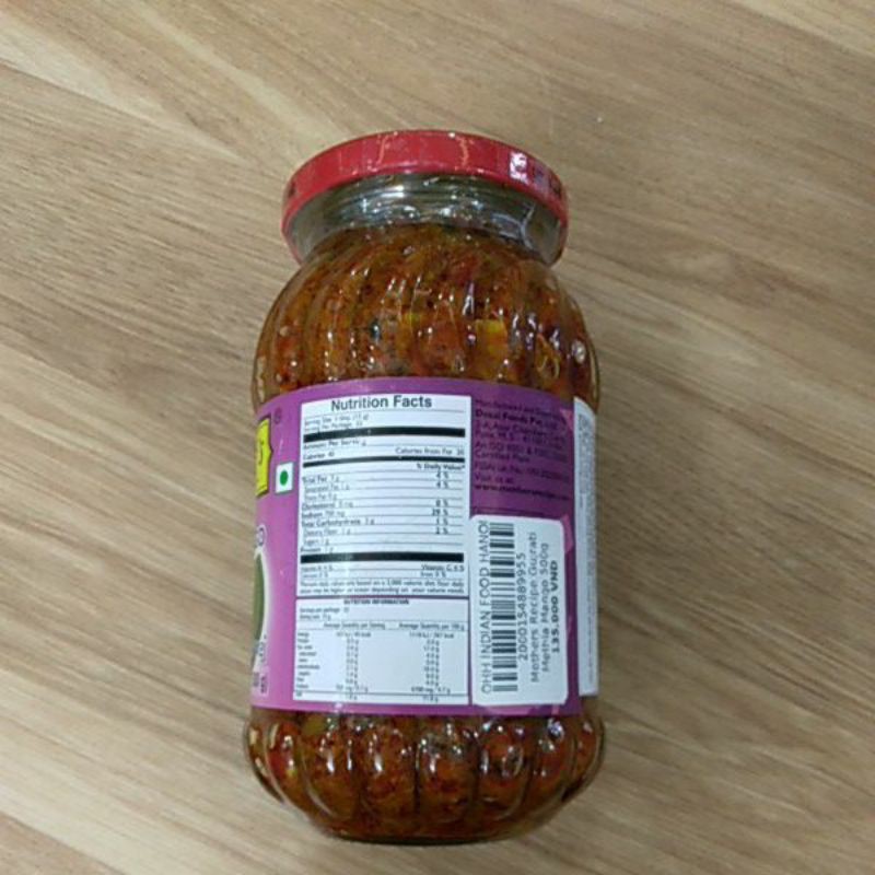 Ohh-Mother's Recipe Gujarati Methia Mango Pickle 500g Dưa muối xoài Methi - Indian Food