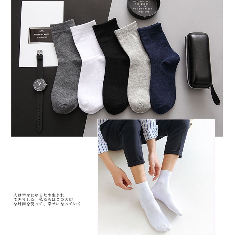 Vớ ngắn đến mắt cá chân màu trơn mỏng mát bền chắc dễ phối đồ phong cách thường ngày chất lượng cao cho nam