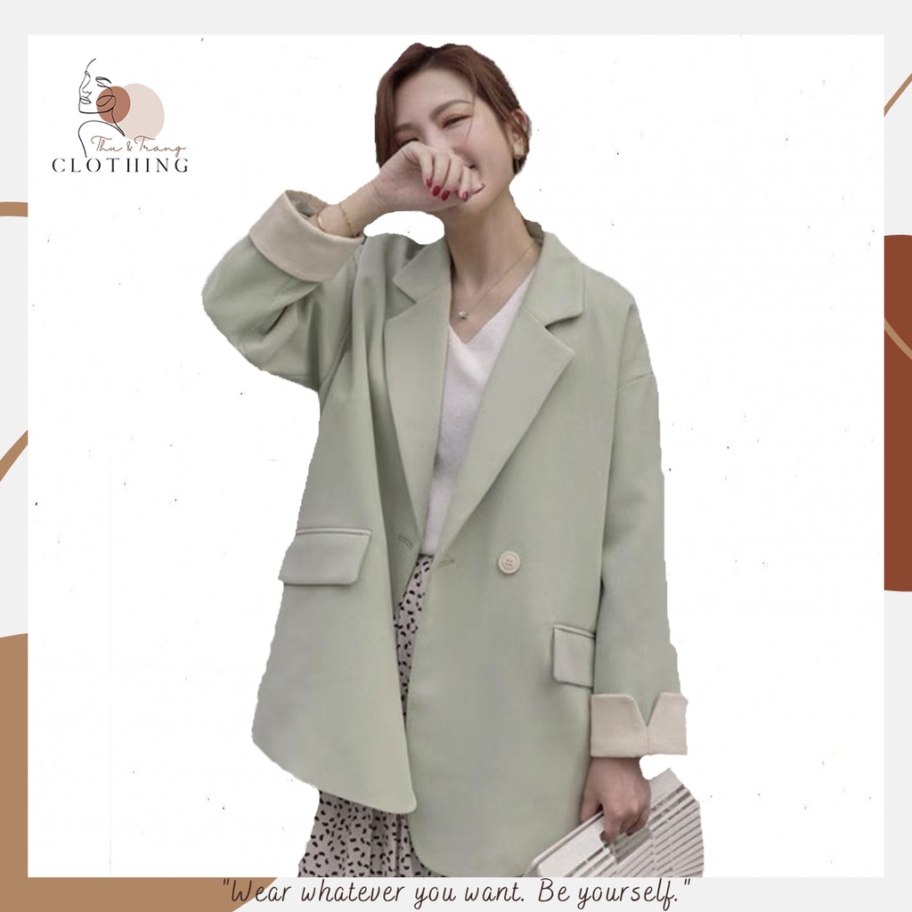 Áo Khoác Blazer Nữ Màu Trơn Phong Cách Hàn Quốc, Áo Khoác Vest Blazer Dài Tay Dáng Rộng Nhiều Màu | BigBuy360 - bigbuy360.vn