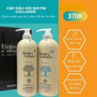 GIÁ HOT Cặp Dầu Gội Xả Biotin Collagen Trắng-| Giảm Rụng Tóc,Phục Hồi Tóc Khô Xơ, Hư Tổn MUA NGAY KẺO LỠ