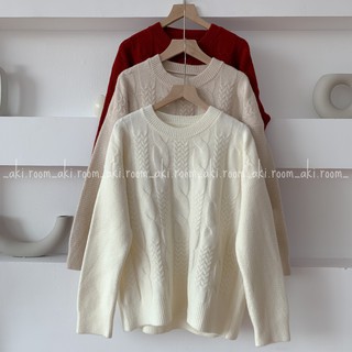 Áo len thừng tết cổ tròn chất mịn form rộng vừa người