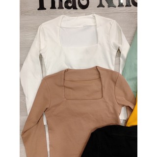 áo thun tay dài cổ vuông