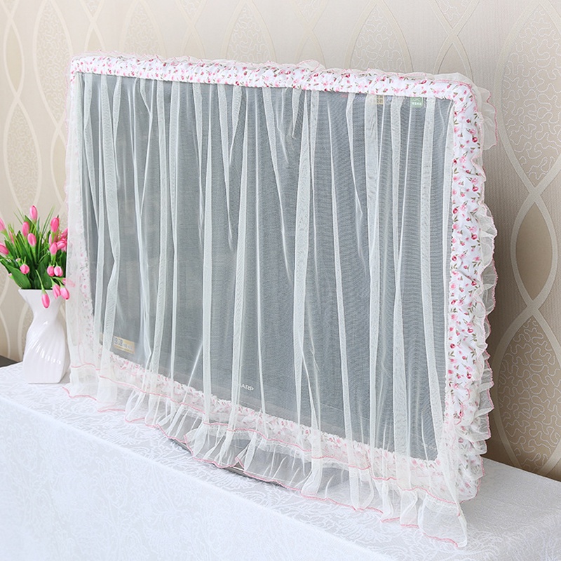 Rèm Cửa Vải Ren Hình Tròn Che Phủ Màn Hình tv Chống Bụi Co Giãn Trang Trí Nhà Cửa